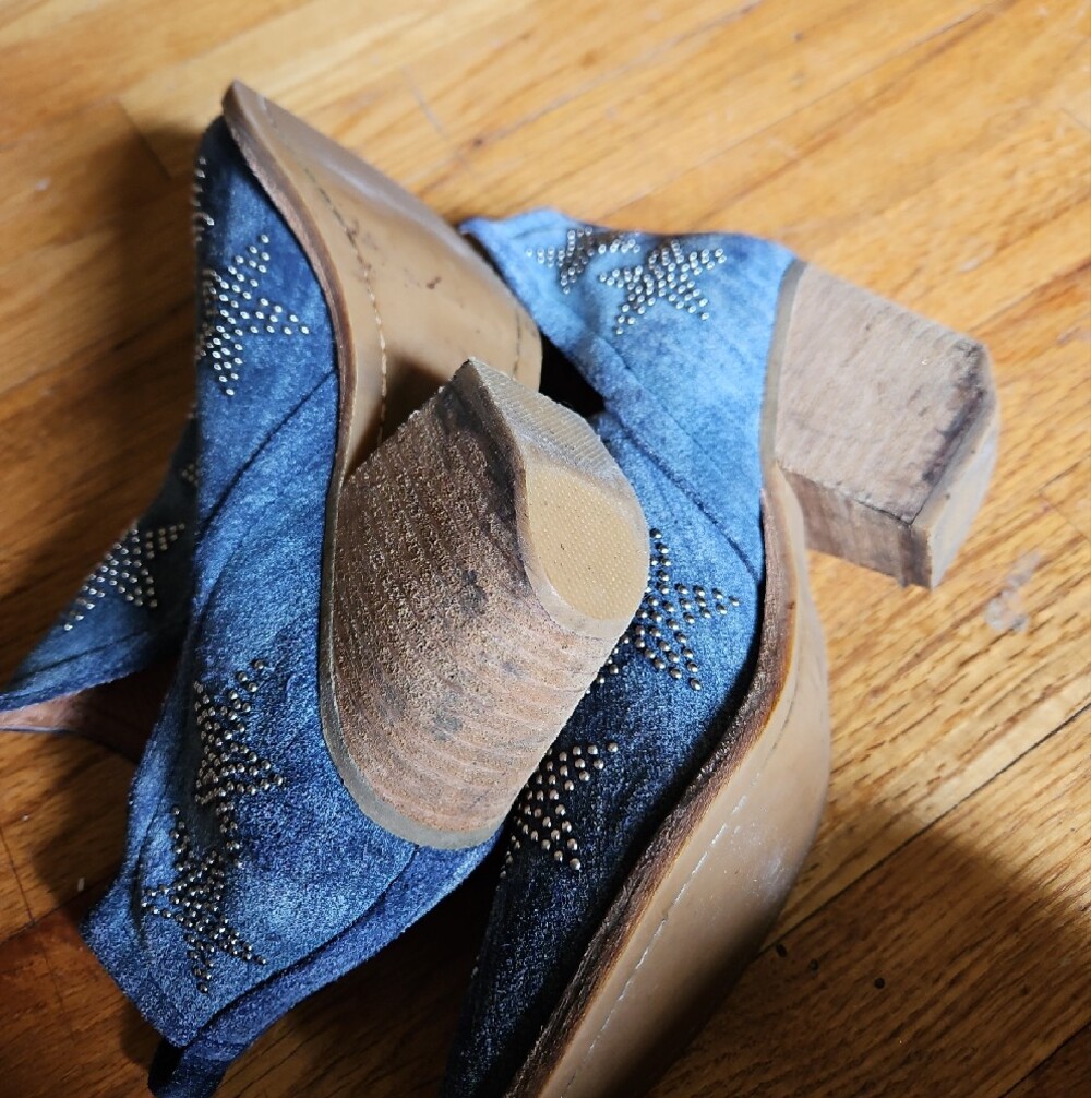 Jeffrey Campbell Denim Star-Stud Ankle Booties - Blue - Picture 5 of 6
